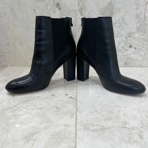 ***SOLD***SAM EDELMAN {9.5} Black Bootie Ankle Boot Rounded Blocky Heel - Picture 5 of 14